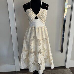 Gilner Farrar Billy Dress in Antique Whit Embroidery